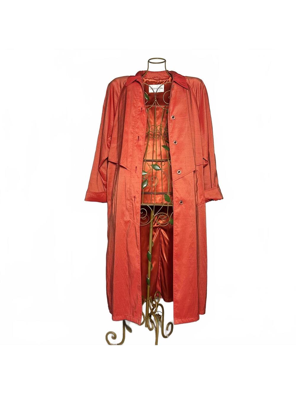 Vintage Jones New York Metallic Raincoat – Luxe Statement Trench (Made in USA) - Picture 5 of 9